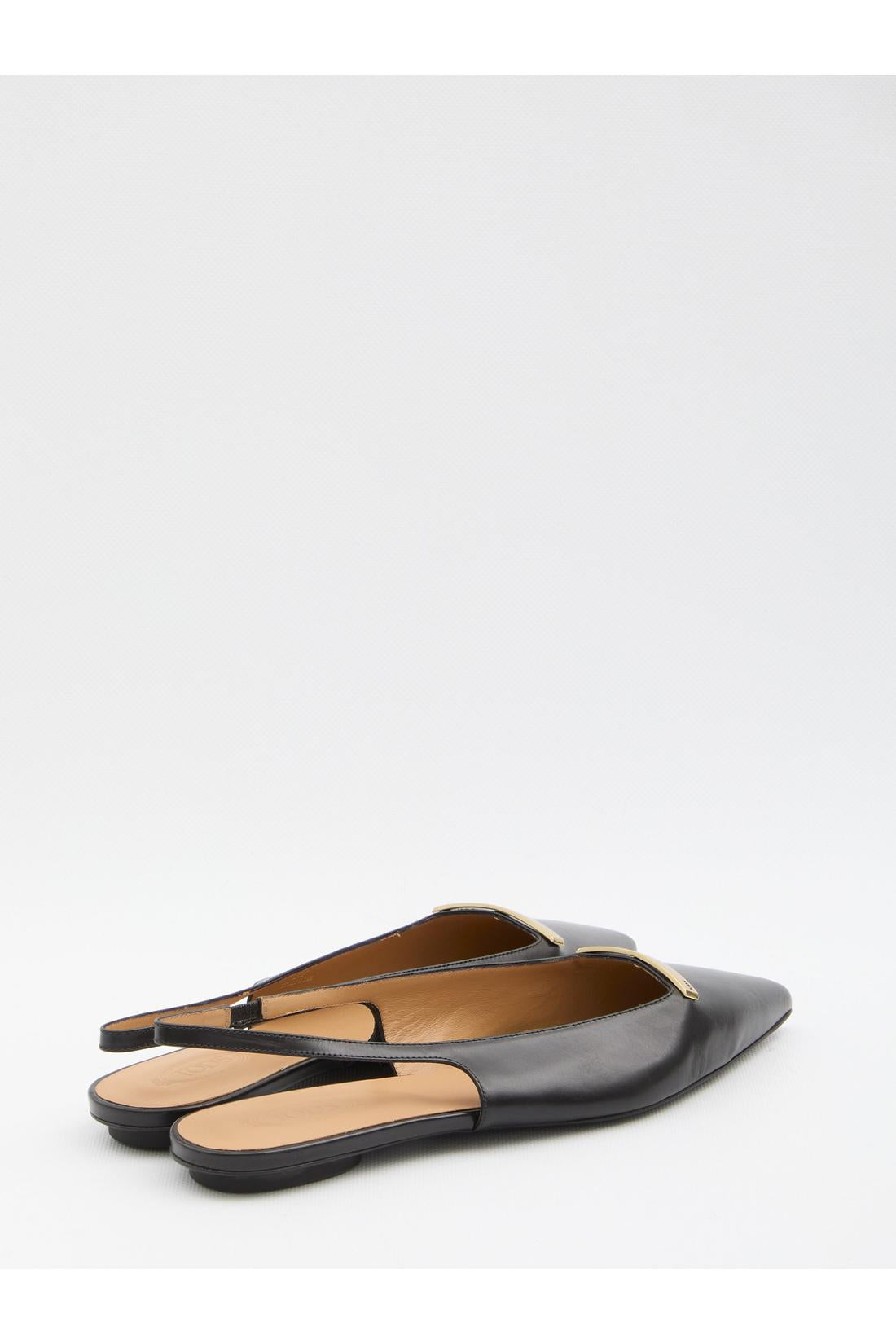 Tod'S-OUTLET-SALE-Leather slingback ballerinas-ARCHIVIST