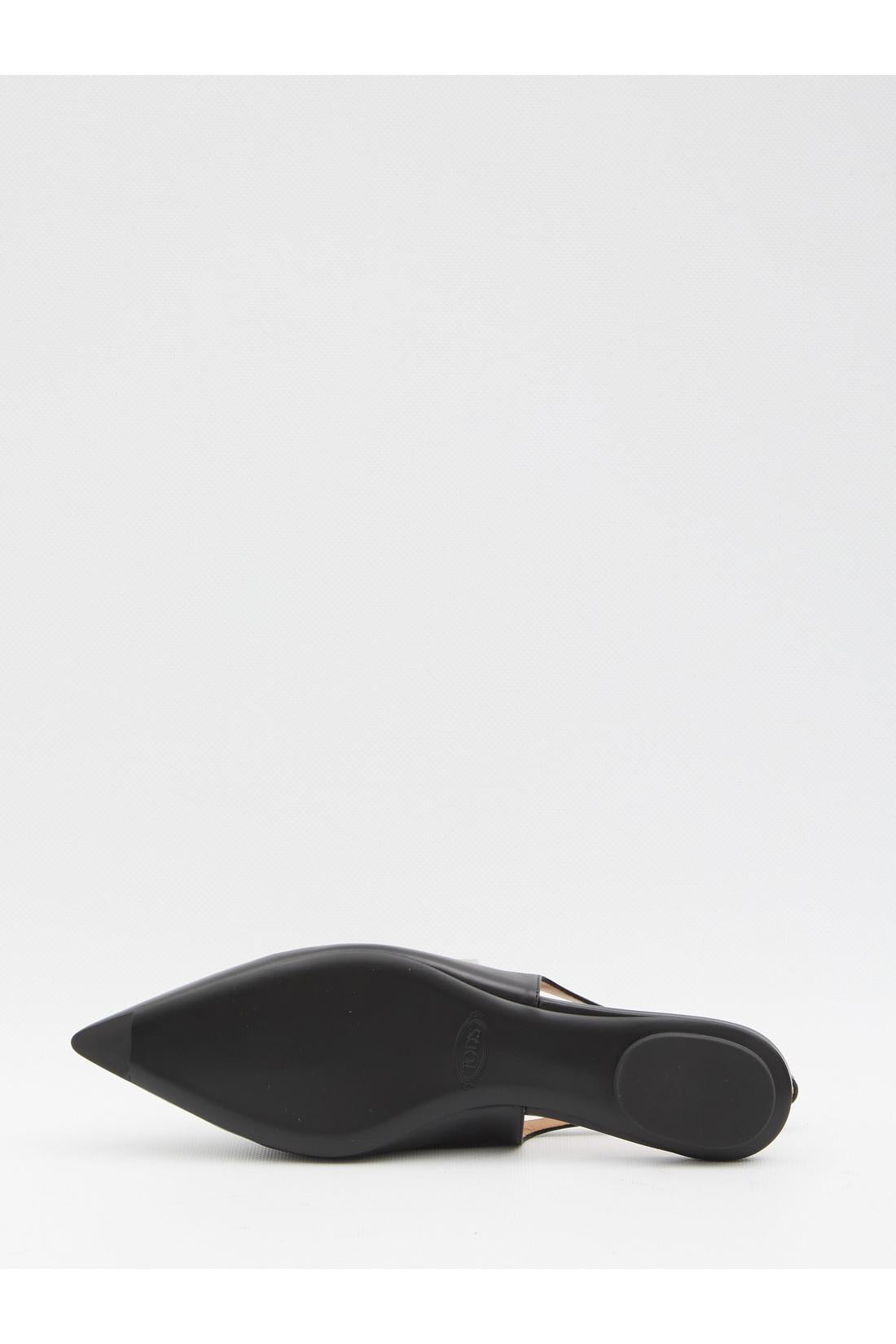 Tod'S-OUTLET-SALE-Leather slingback ballerinas-ARCHIVIST