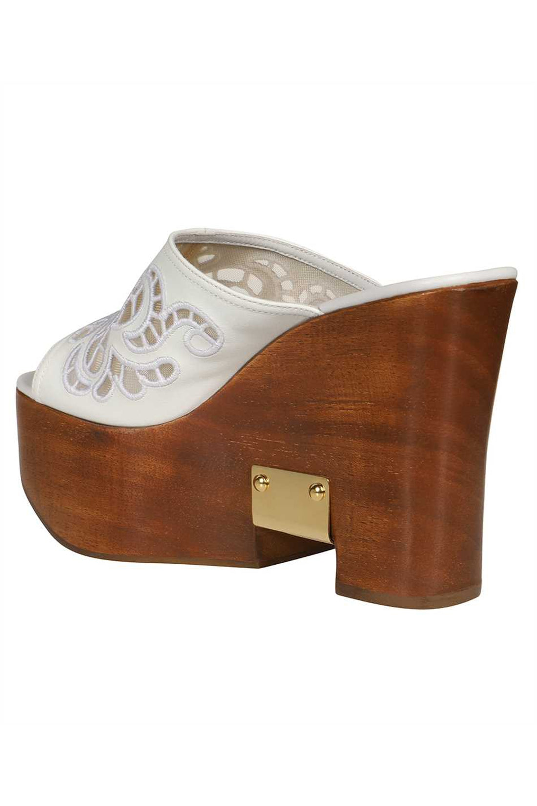 Dolce & Gabbana-OUTLET-SALE-Leather wedge mules-ARCHIVIST