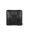 Bottega Veneta-OUTLET-SALE-Leather zip around wallet-ARCHIVIST