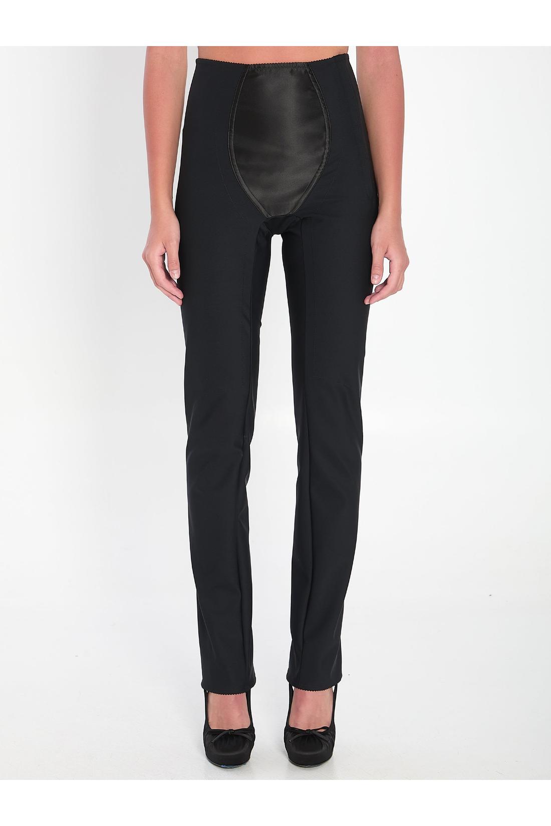 Dolce & Gabbana-OUTLET-SALE-Leggings in stretch satin-ARCHIVIST