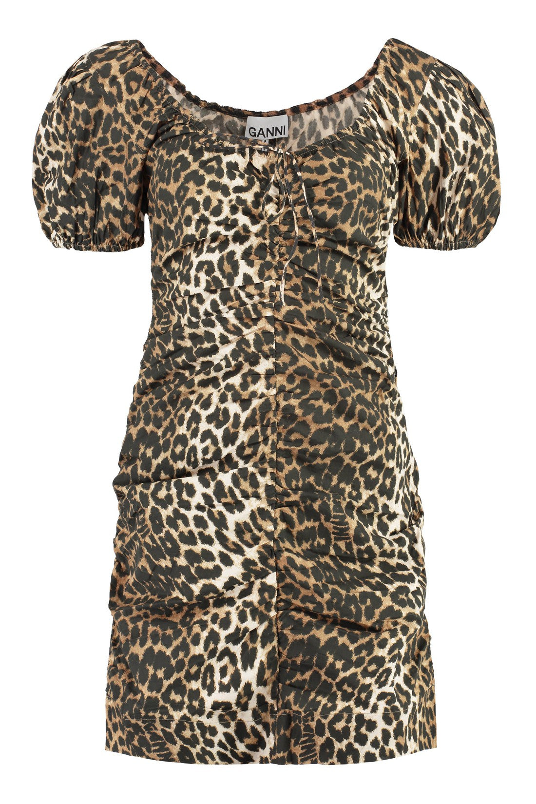 GANNI-OUTLET-SALE-Leopard mini dress-ARCHIVIST