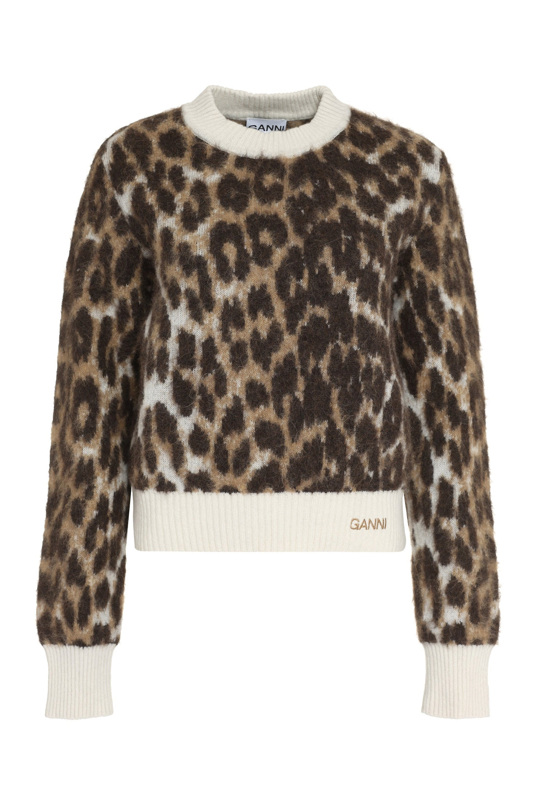 GANNI-OUTLET-SALE-Leopard motif sweater-ARCHIVIST