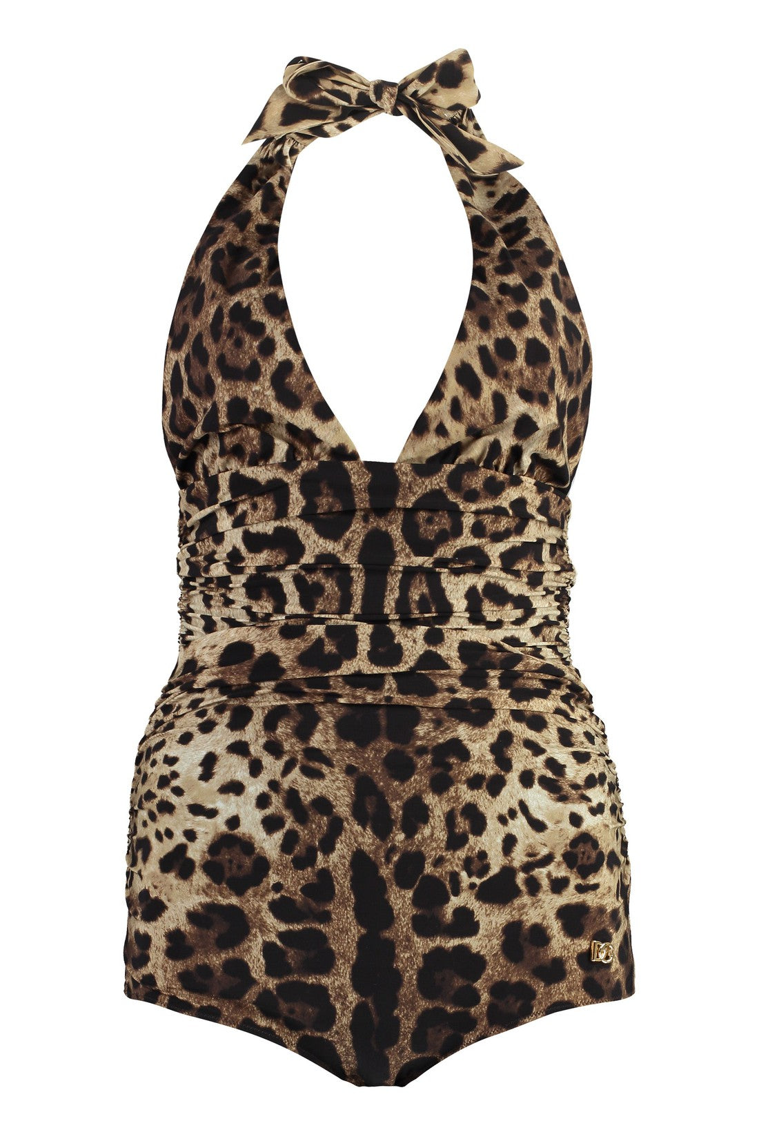 Dolce & Gabbana-OUTLET-SALE-Leopard print one-piece swimsuit-ARCHIVIST