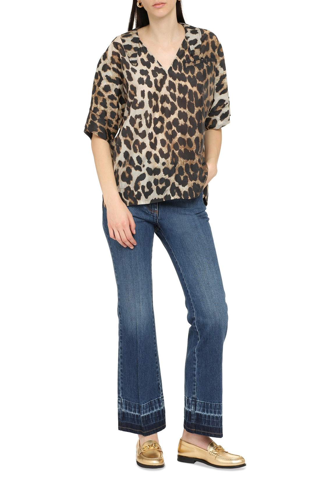 GANNI-OUTLET-SALE-Leopard print shirt-ARCHIVIST
