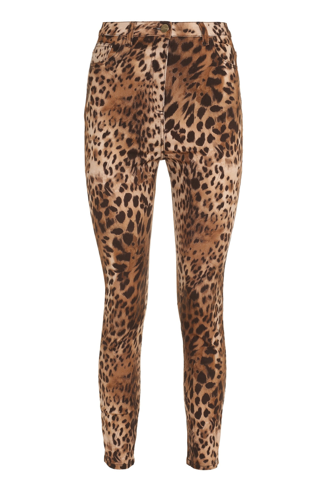 Elisabetta Franchi-OUTLET-SALE-Leopard print skinny jeans-ARCHIVIST
