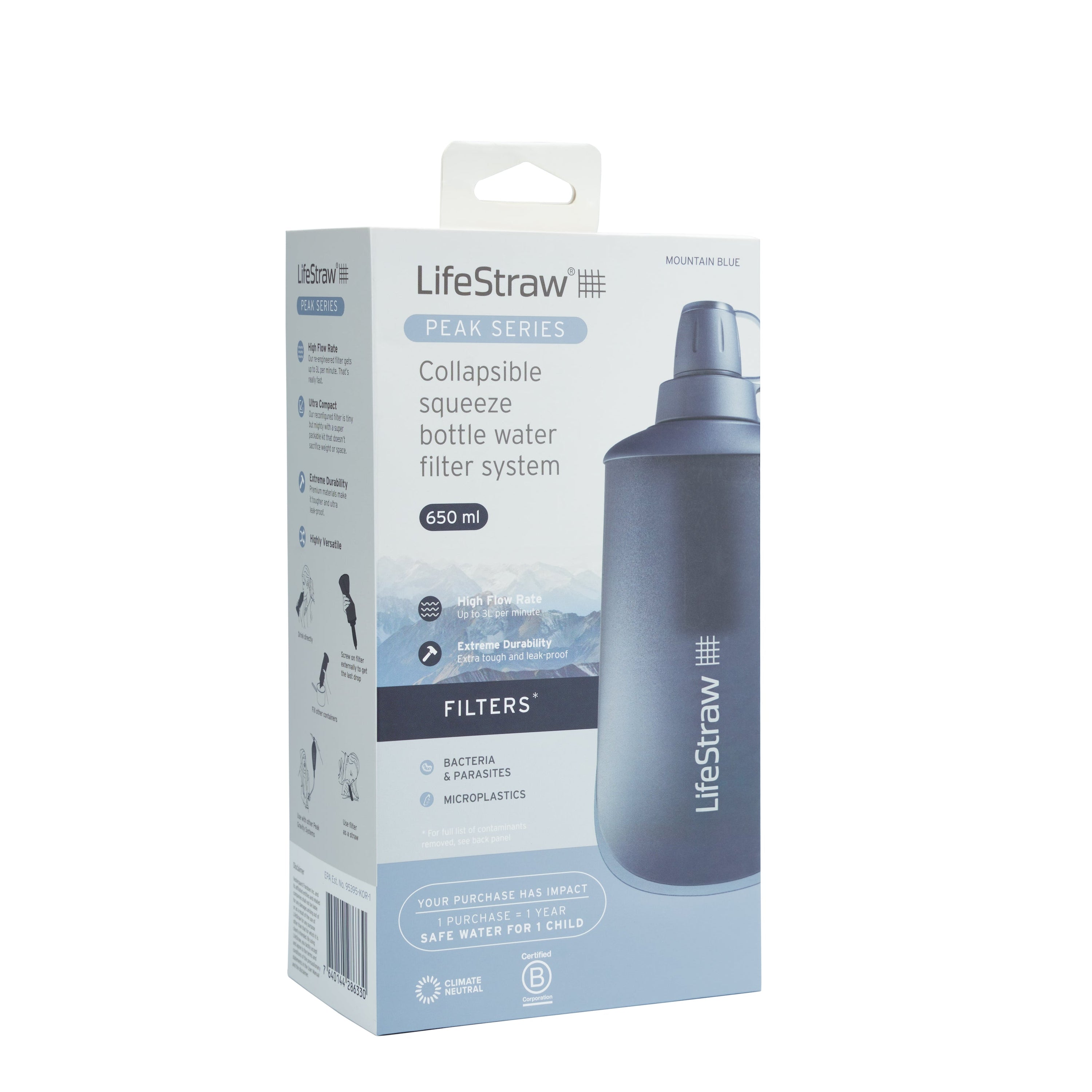 Asdec Life-LifeStraw Peak Squeeze Bottle 650ml (blue)-LifeStraw-Black-Deal-Outlet-by-ARCHIVIST