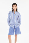 Odeeh-Light Cotton Stripes Bluse, Baltic Blue-Hemden & Blusen-Black-Deal-Outlet-by-ARCHIVIST