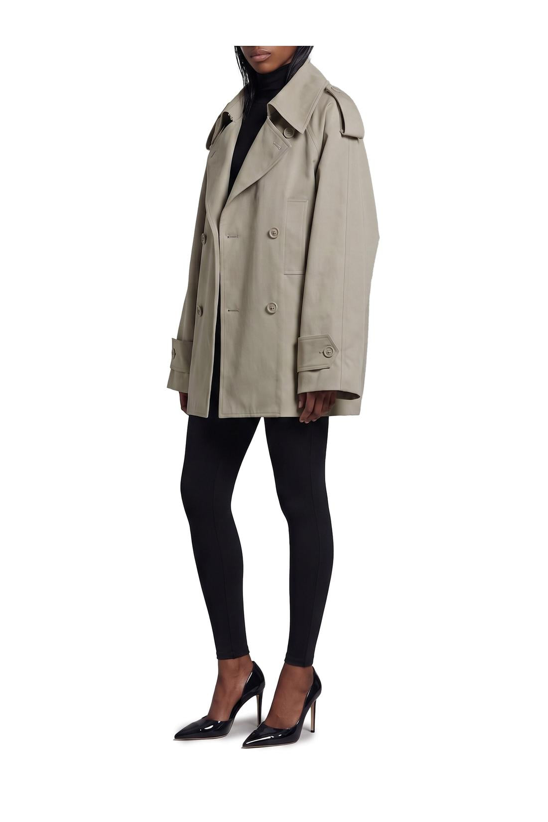 Balenciaga-OUTLET-SALE-Light beige double-breasted trench coat-ARCHIVIST