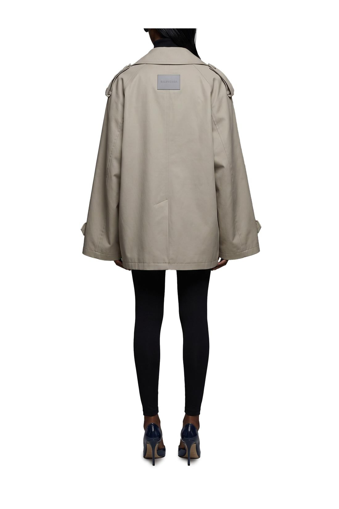 Balenciaga-OUTLET-SALE-Light beige double-breasted trench coat-ARCHIVIST