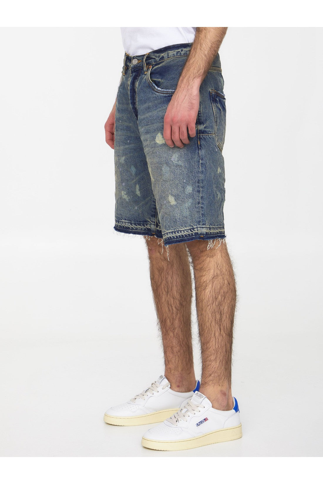 Purple Brand-OUTLET-SALE-Light-blue denim bermuda shorts-ARCHIVIST