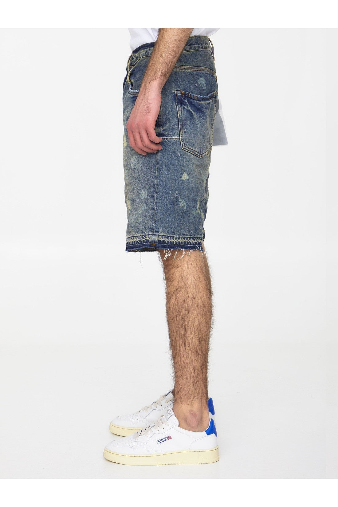 Purple Brand-OUTLET-SALE-Light-blue denim bermuda shorts-ARCHIVIST