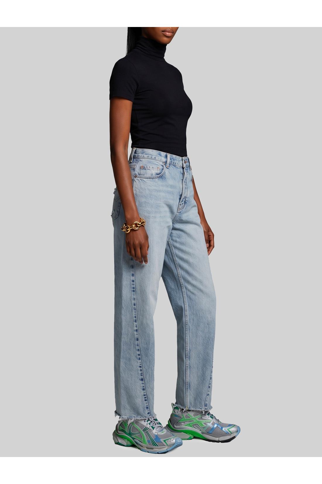 Balenciaga-OUTLET-SALE-Light blue faded jeans with twisted seams-ARCHIVIST