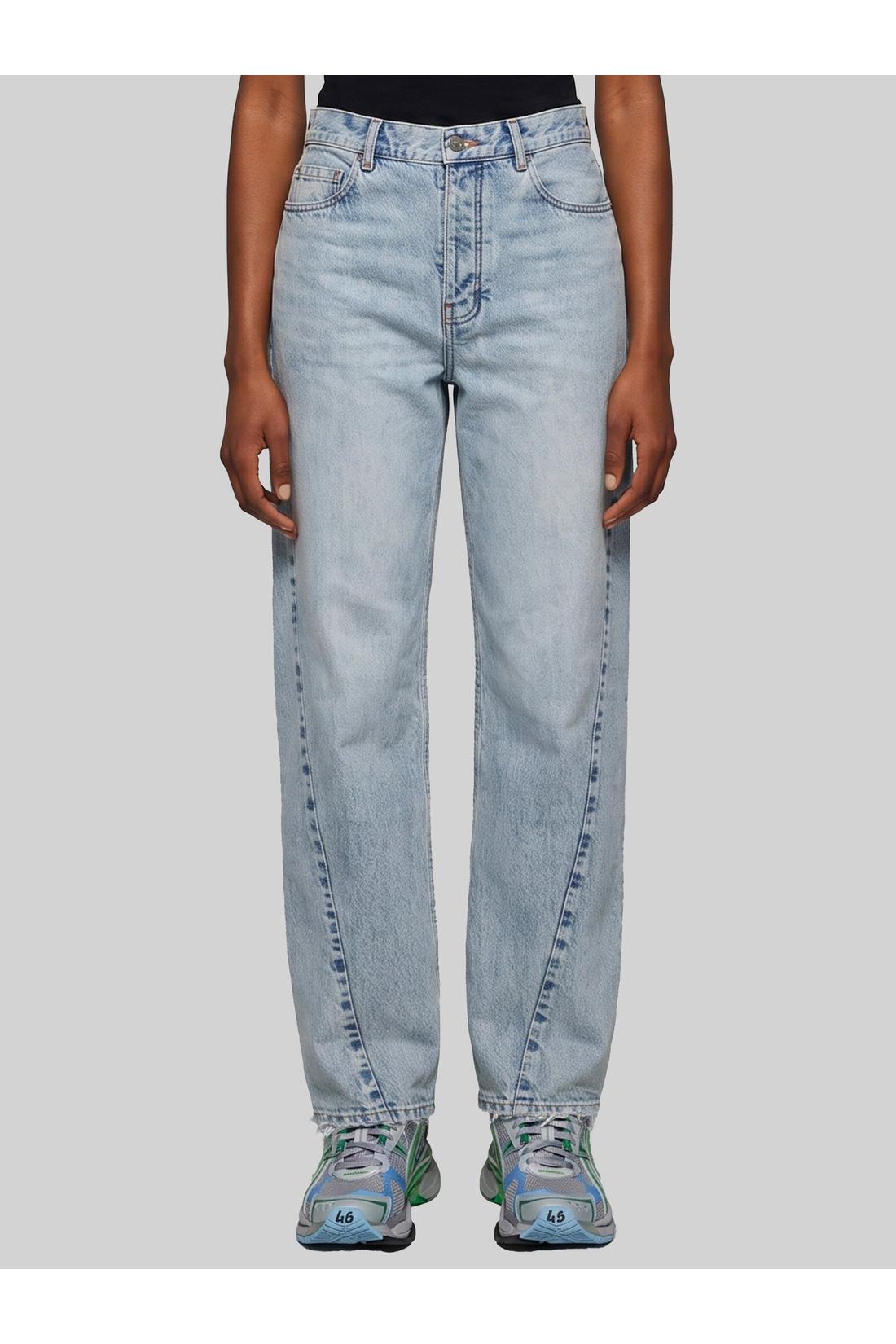 Balenciaga-OUTLET-SALE-Light blue faded jeans with twisted seams-ARCHIVIST