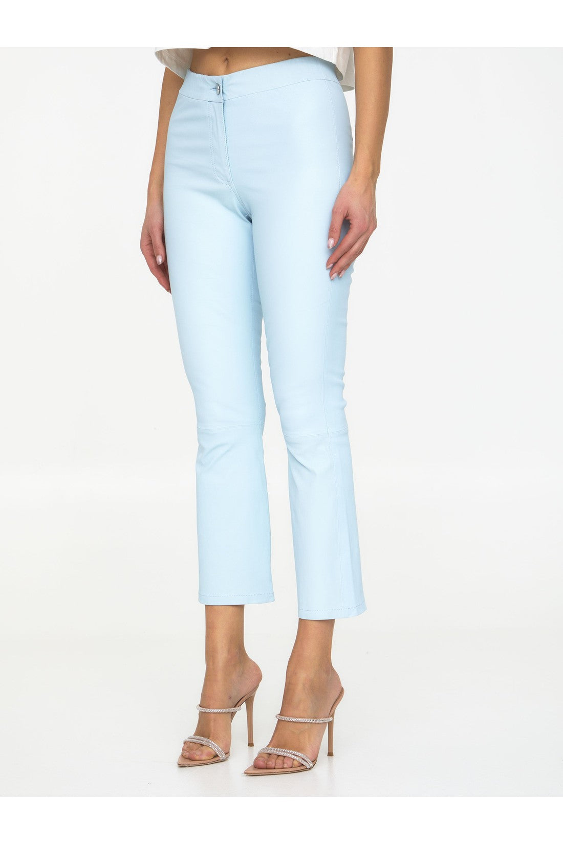 ARMA-OUTLET-SALE-Light-blue leather pants-ARCHIVIST