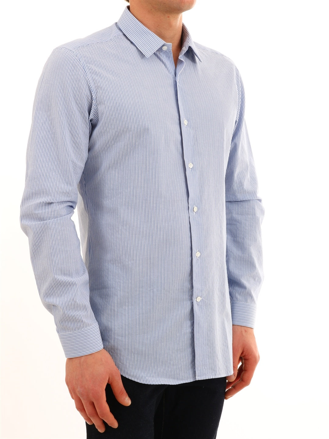 VANGHER-OUTLET-SALE-Light blue striped shirt-ARCHIVIST