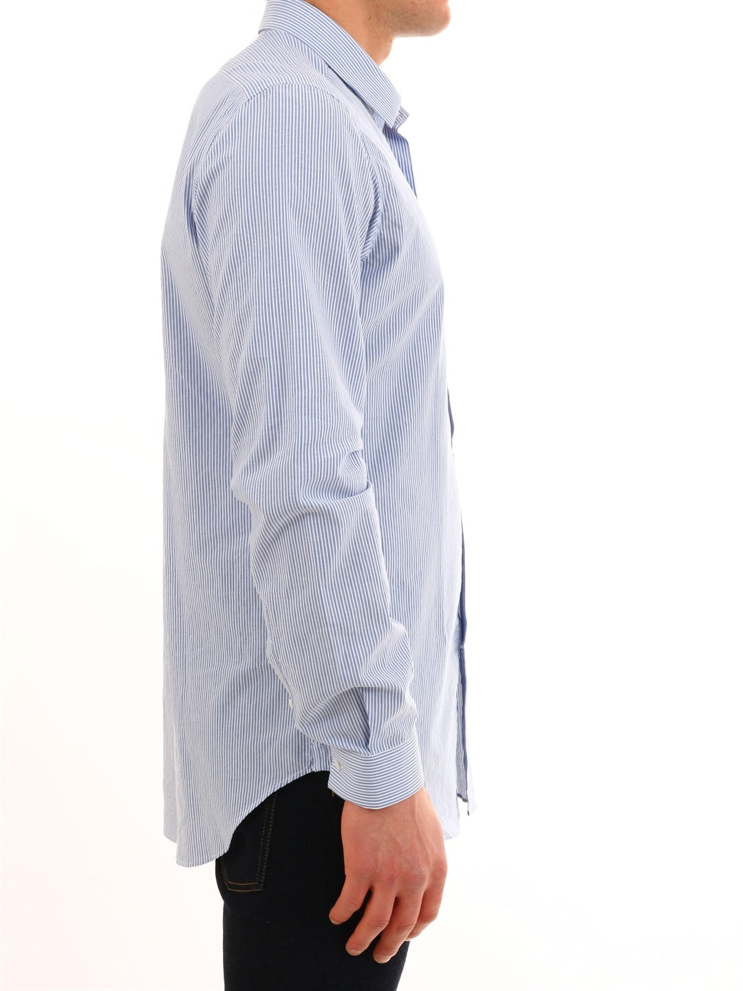 VANGHER-OUTLET-SALE-Light blue striped shirt-ARCHIVIST