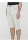 SAINT LAURENT-OUTLET-SALE-Light-grey denim bermuda shorts-ARCHIVIST