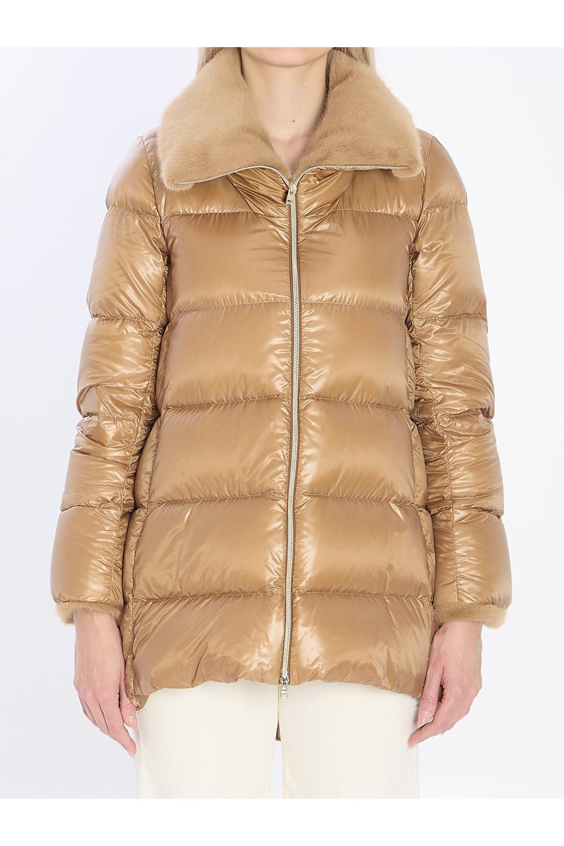 Herno-OUTLET-SALE-Light puffer with collar fur-ARCHIVIST