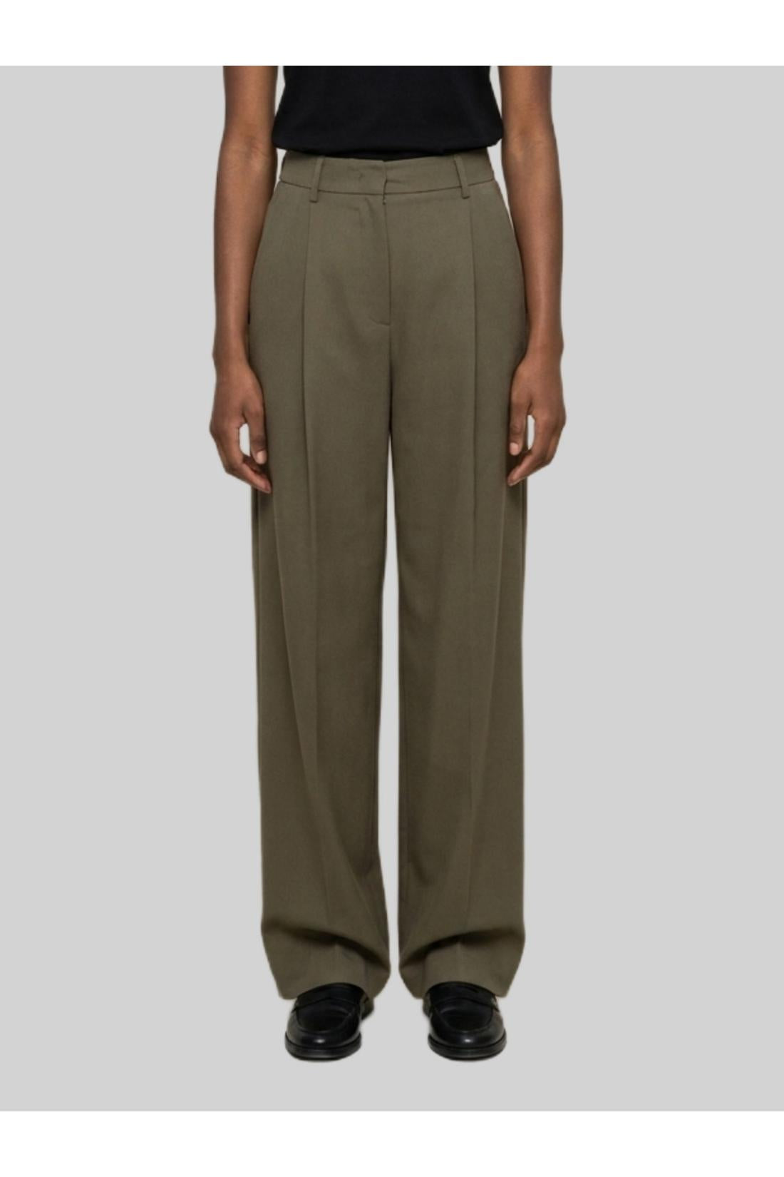 Sutton new york-OUTLET-SALE-Light stretch canvas pants in military green-ARCHIVIST