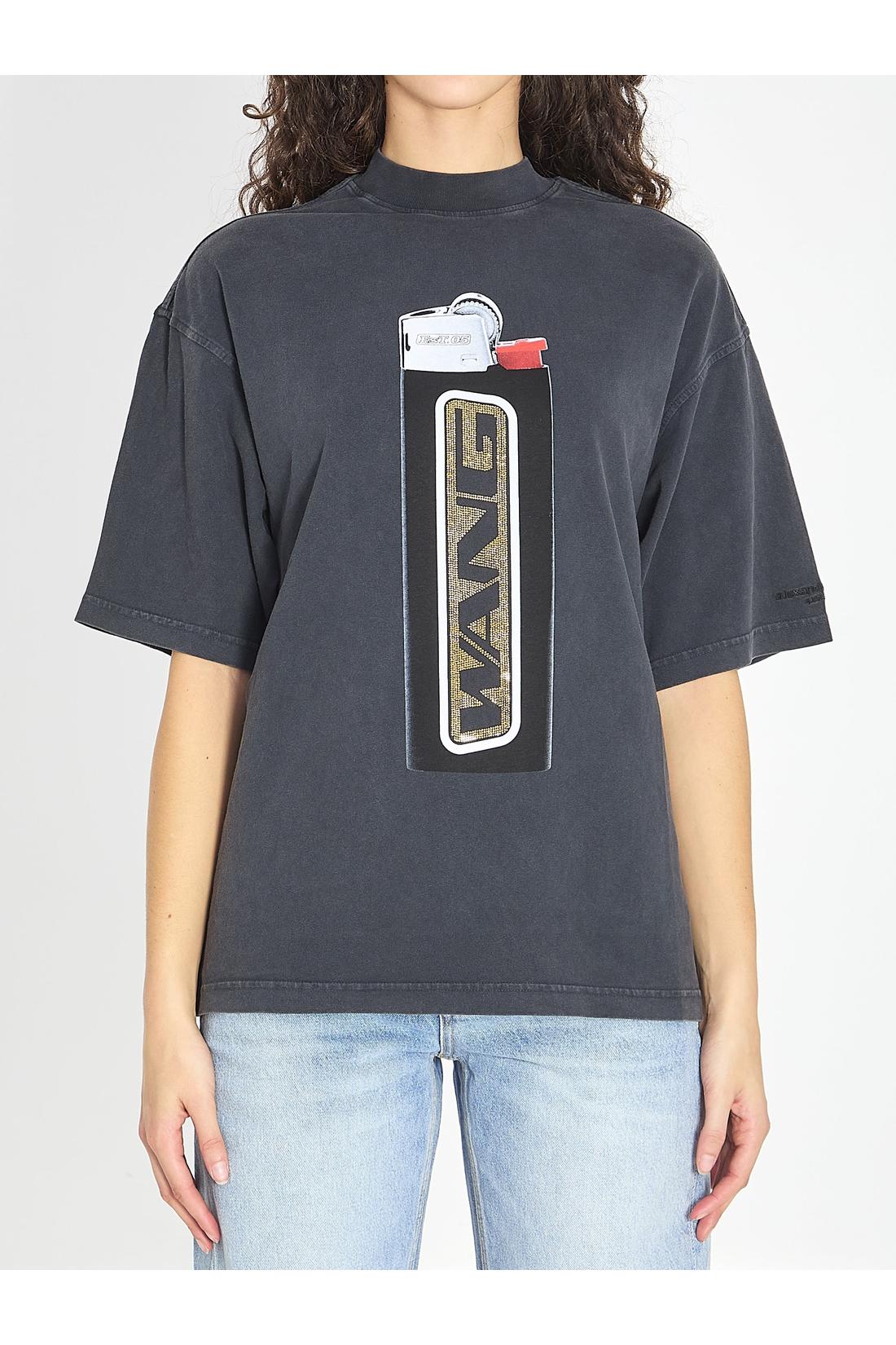 Alexander Wang-OUTLET-SALE-Lighter Graphic T-shirt-ARCHIVIST