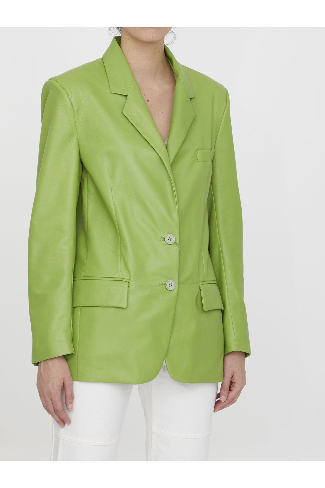 SALVATORE SANTORO-OUTLET-SALE-Lime leather jacket-ARCHIVIST