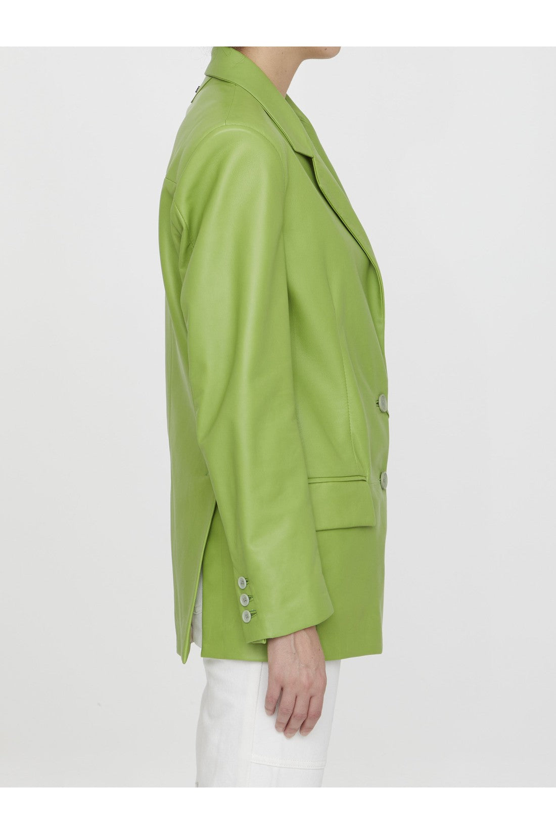 SALVATORE SANTORO-OUTLET-SALE-Lime leather jacket-ARCHIVIST