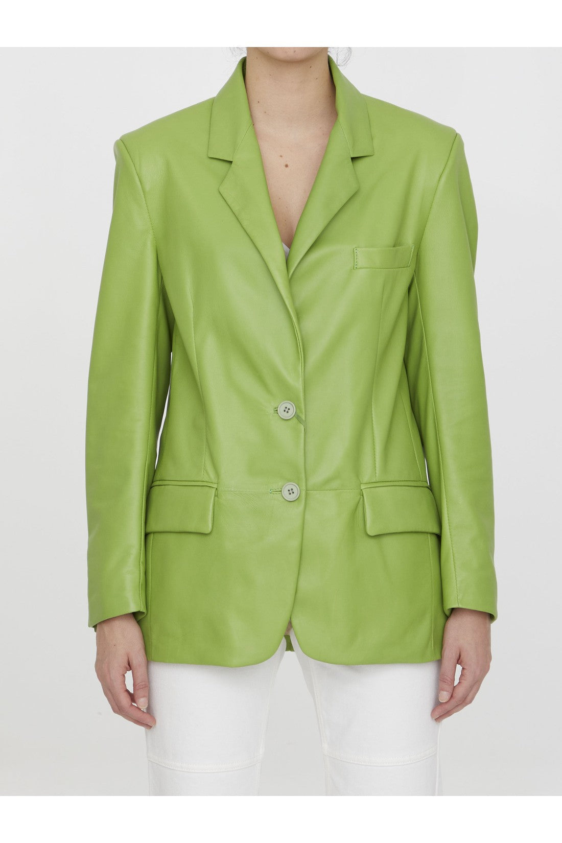 SALVATORE SANTORO-OUTLET-SALE-Lime leather jacket-ARCHIVIST