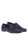 Loafer in blue perforated calfskin