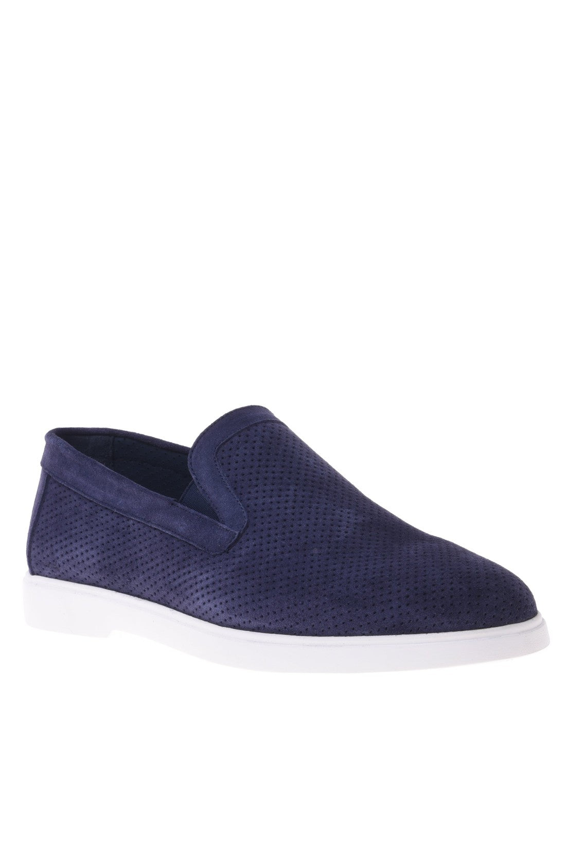 Loafer in blue perforated suede