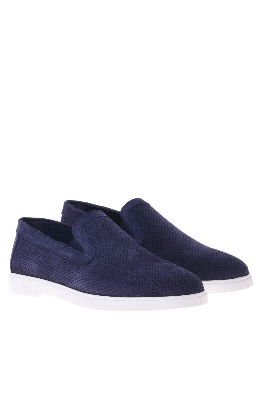 Loafer in blue perforated suede