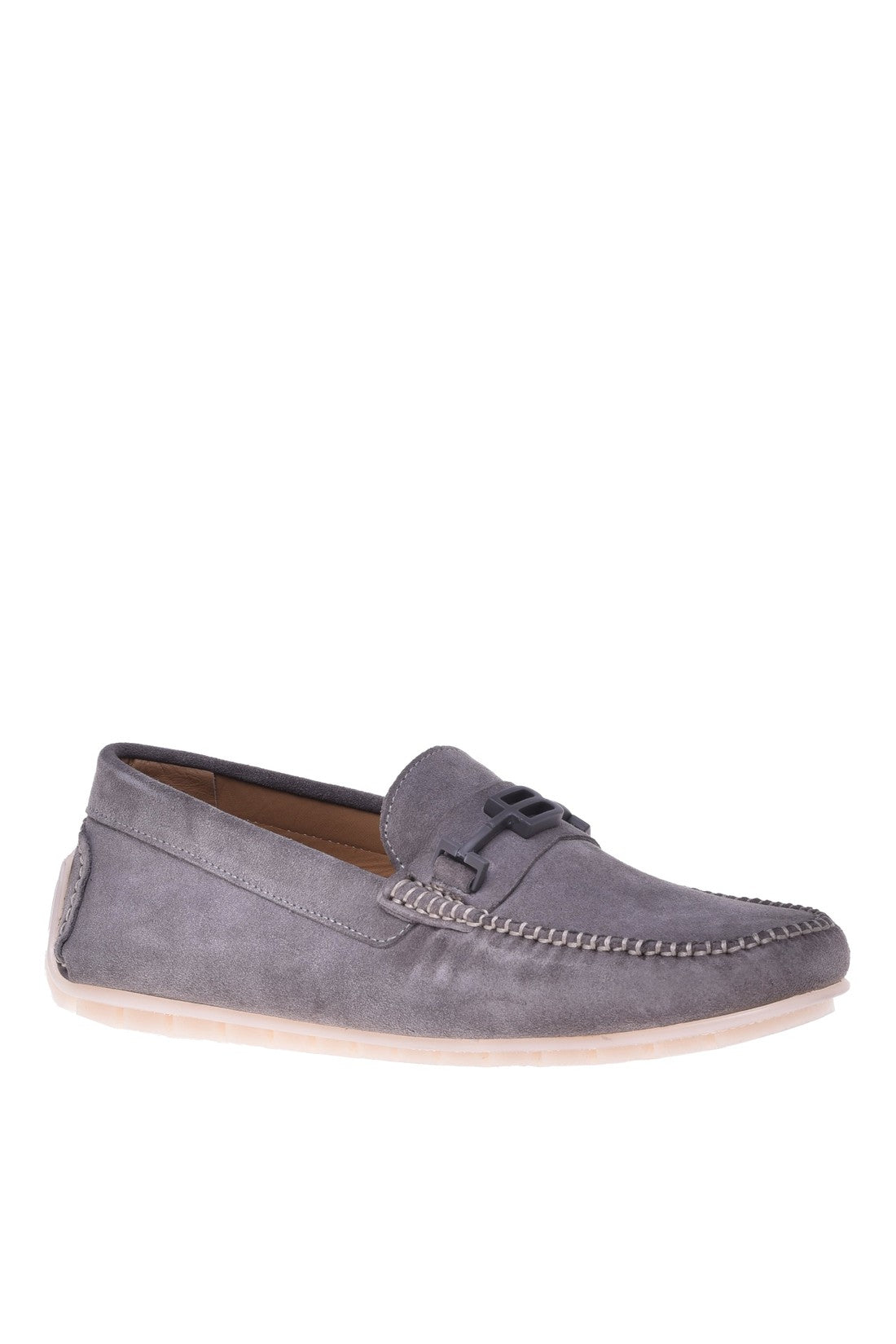 Loafer in grey suede leather