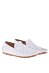 Loafer in white perforated calfskin