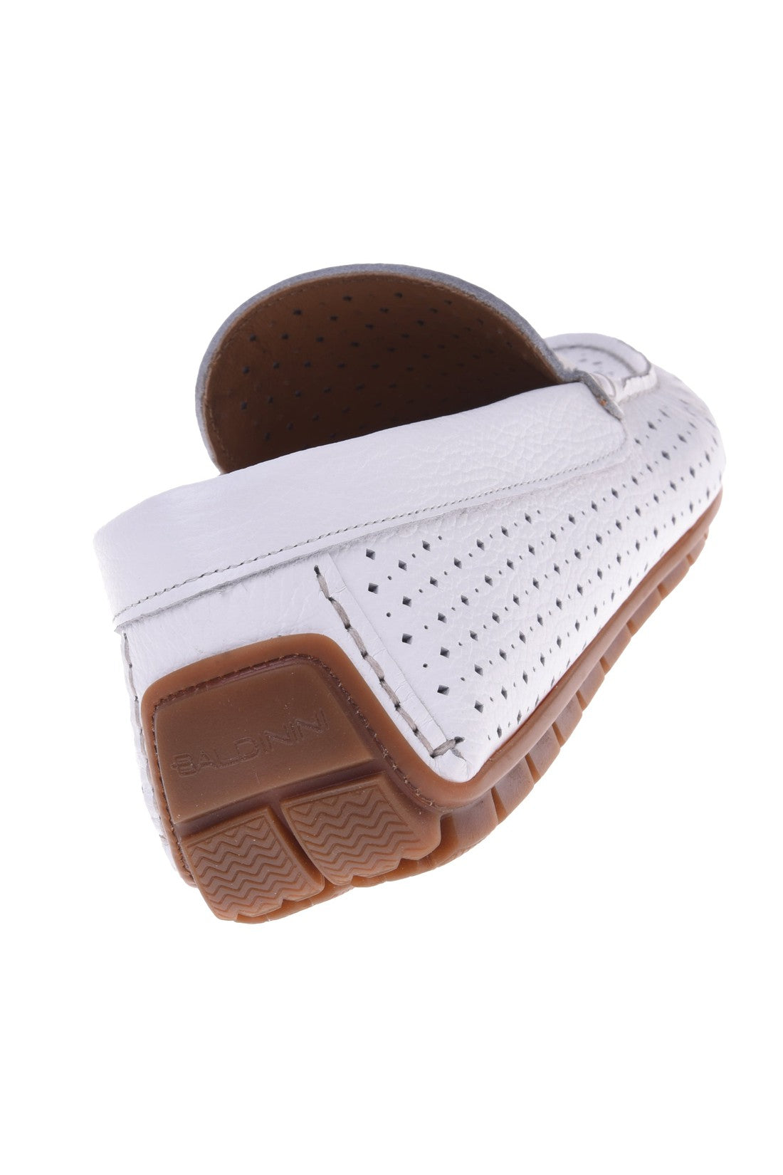 Loafer in white perforated calfskin