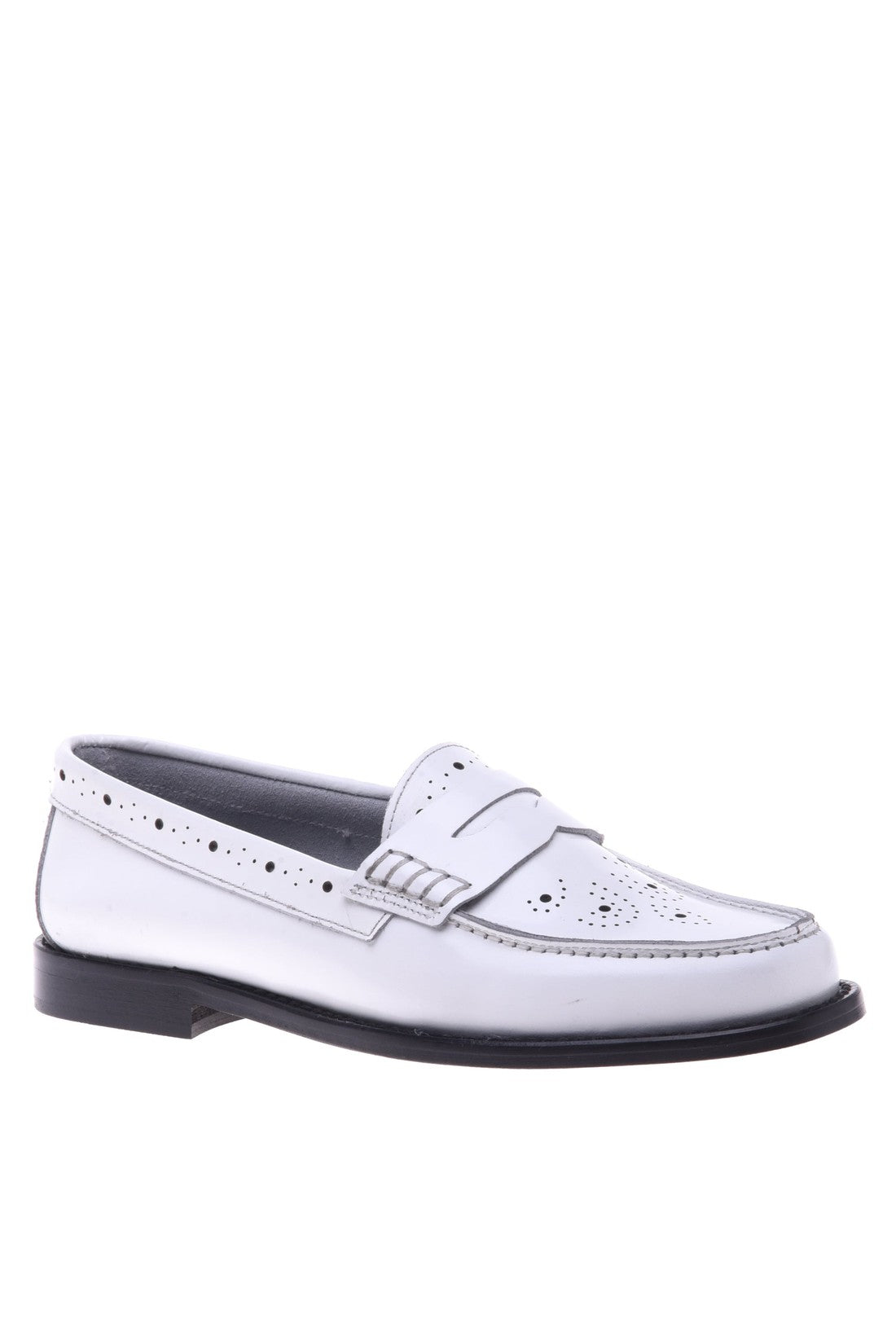 Loafer in white shiny calfskin