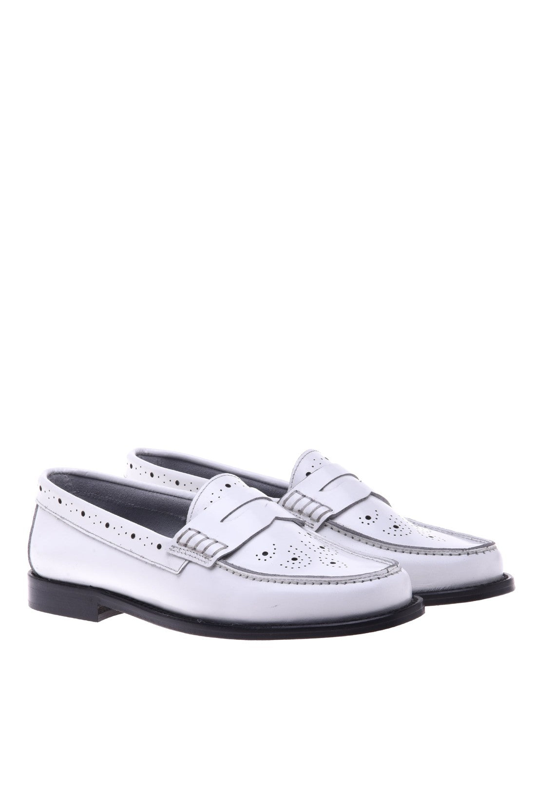 Loafer in white shiny calfskin