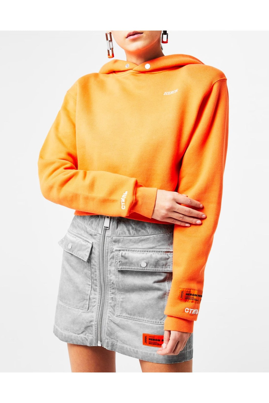 Heron Preston-OUTLET-SALE-Logo Cropped Hoodie-ARCHIVIST