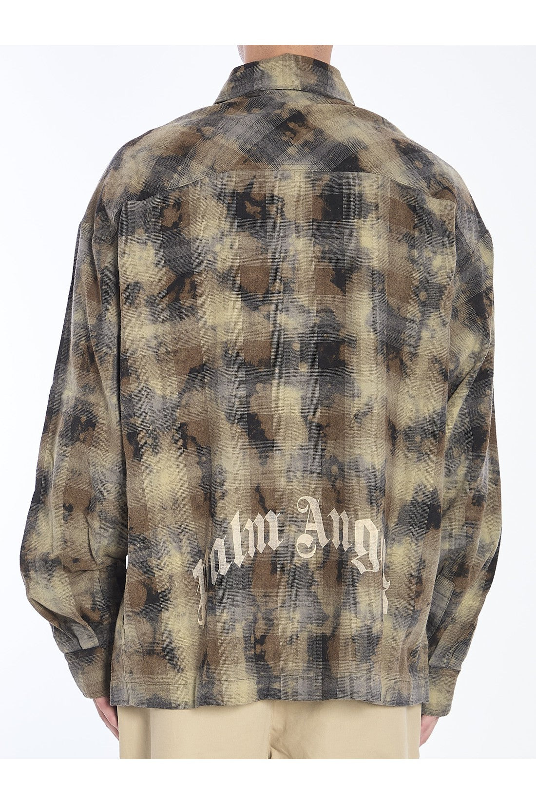 PALM ANGELS-OUTLET-SALE-Logo Curved check shirt-ARCHIVIST