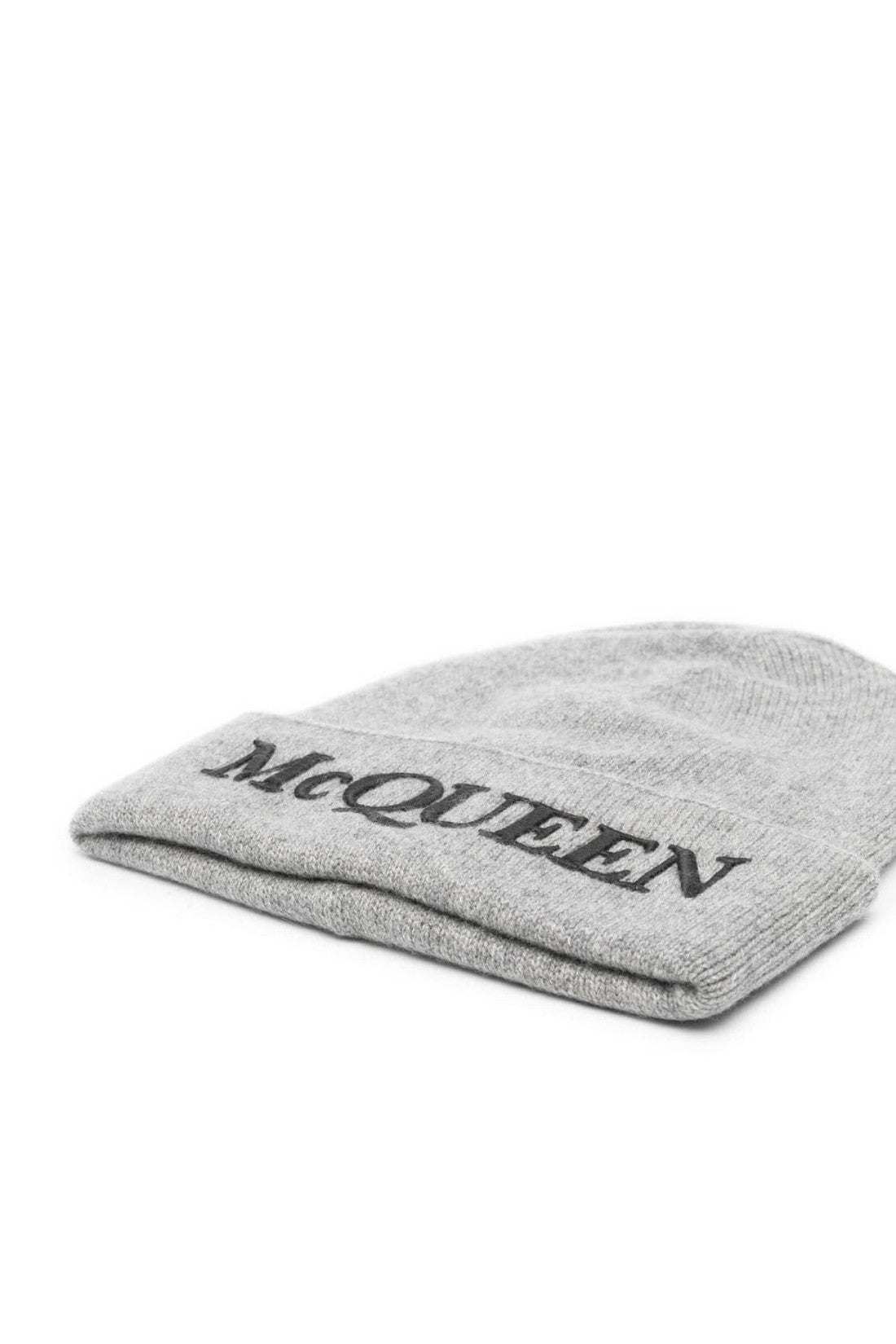 Alexander McQueen-OUTLET-SALE-Logo Embroidered Cashmere Beanie-ARCHIVIST