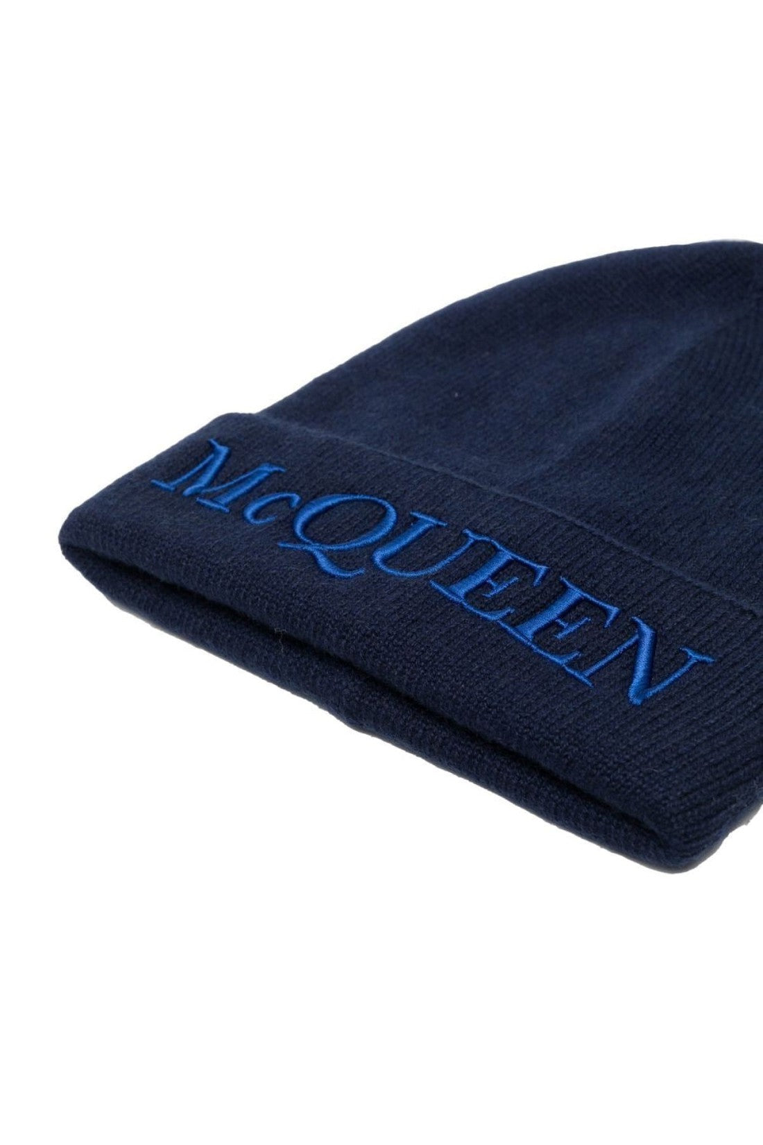 Alexander McQueen-OUTLET-SALE-Logo Embroidered Cashmere Beanie-ARCHIVIST