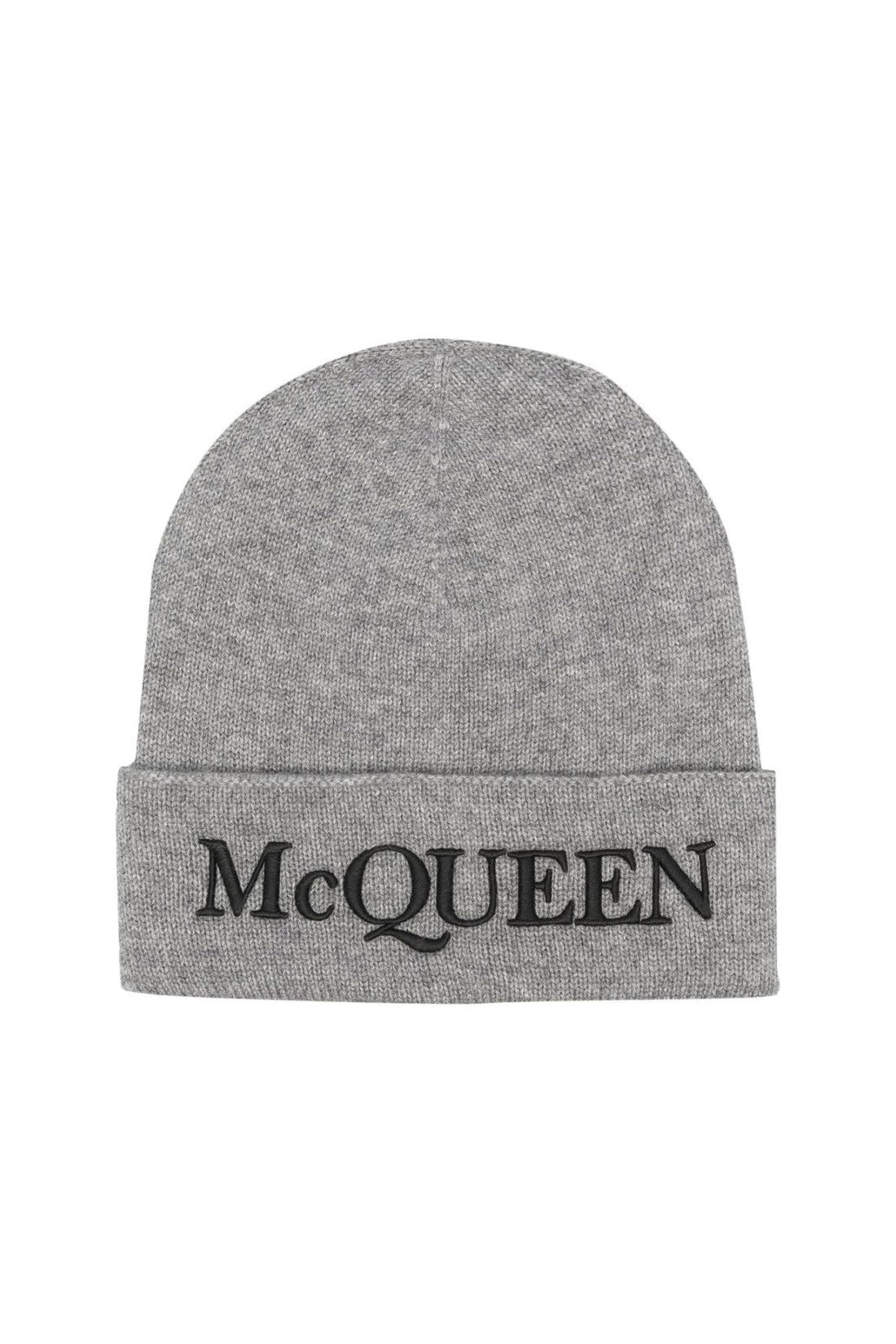 Alexander McQueen-OUTLET-SALE-Logo Embroidered Cashmere Beanie-ARCHIVIST