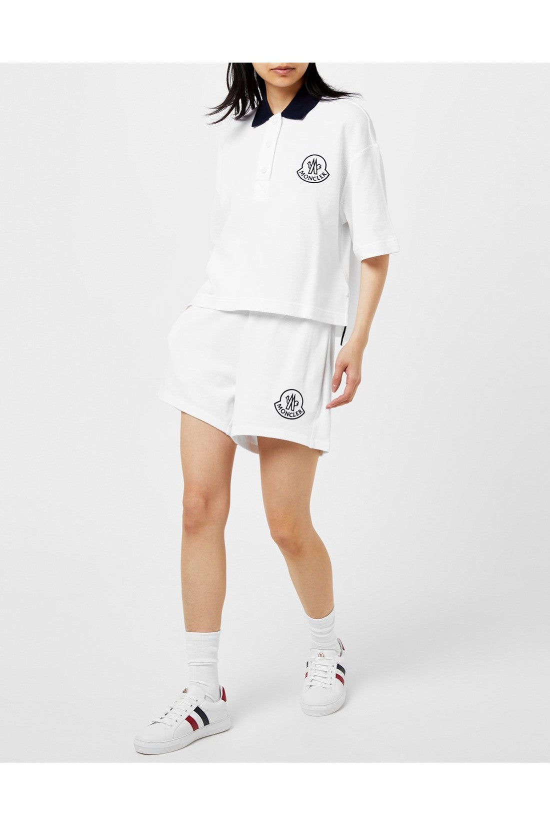 Moncler-OUTLET-SALE-Logo Embroidered Short-Sleeved Polo Shirt-ARCHIVIST