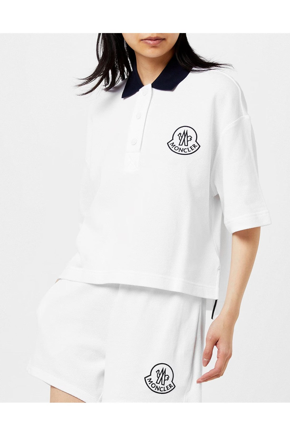 Moncler-OUTLET-SALE-Logo Embroidered Short-Sleeved Polo Shirt-ARCHIVIST