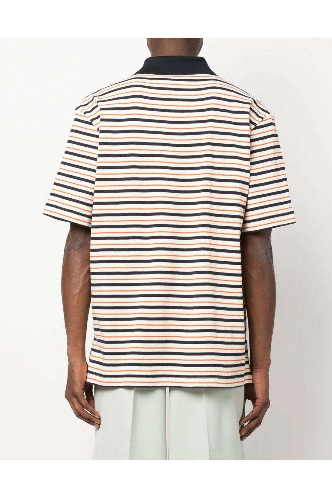 Lanvin-OUTLET-SALE-Logo Embroidered Striped Polo Shirt-ARCHIVIST