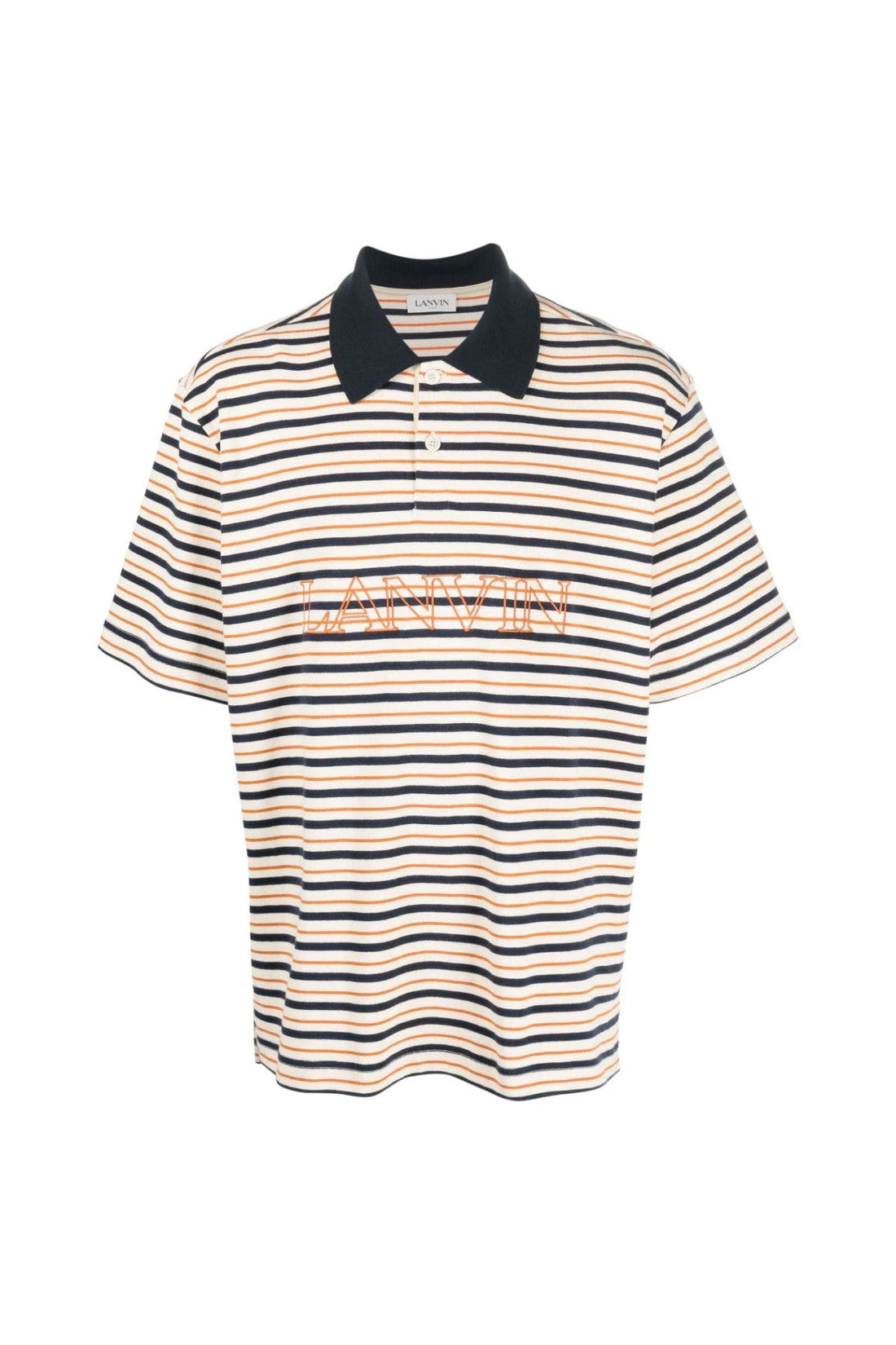 Lanvin-OUTLET-SALE-Logo Embroidered Striped Polo Shirt-ARCHIVIST