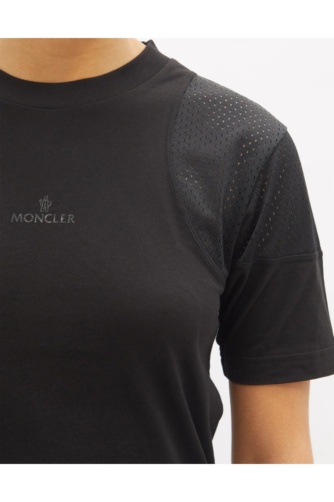 Moncler-OUTLET-SALE-Logo Mixed Media T-Shirt-ARCHIVIST