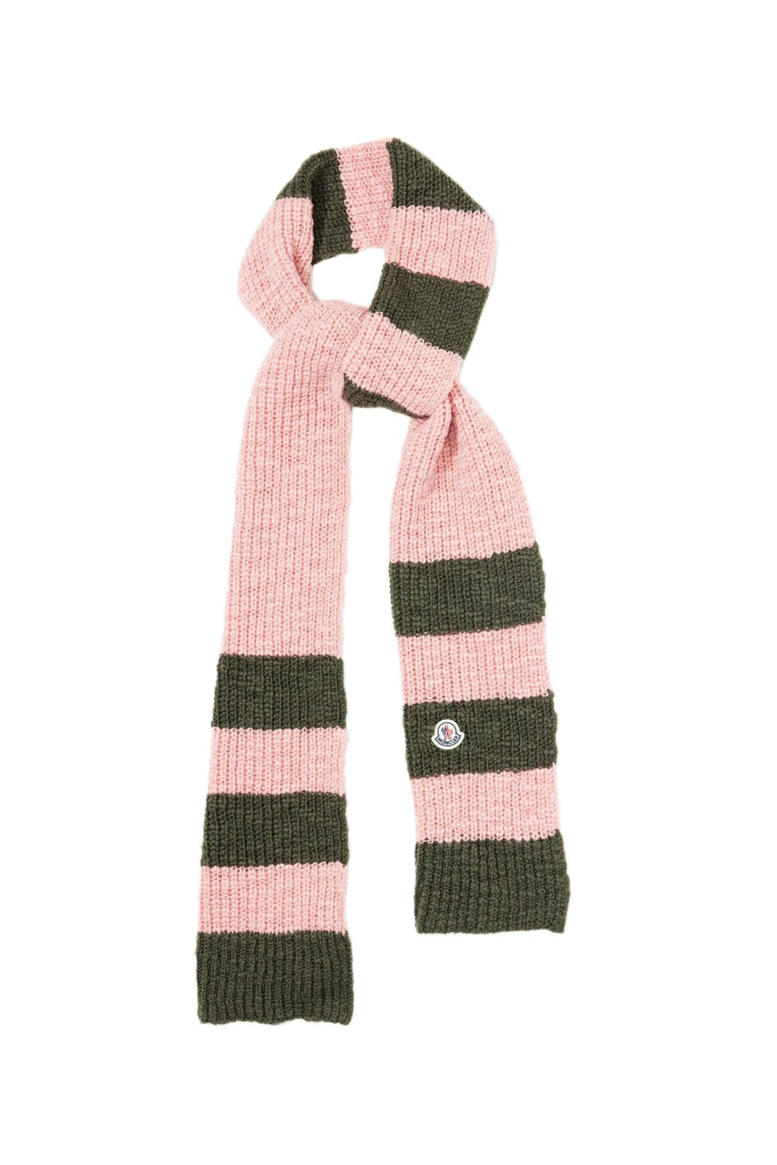 Moncler-OUTLET-SALE-Logo Patch Striped Scarf-ARCHIVIST