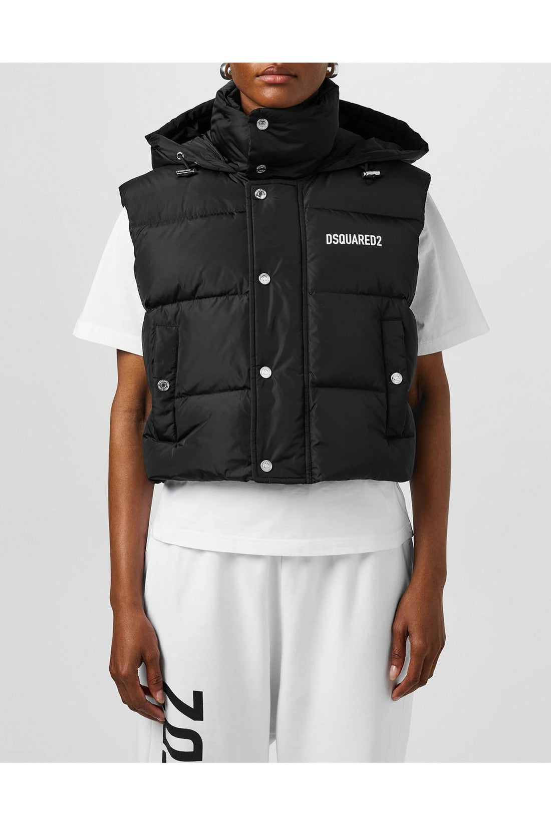 Dsquared2-OUTLET-SALE-Logo Printed Down Vest Jacket-ARCHIVIST