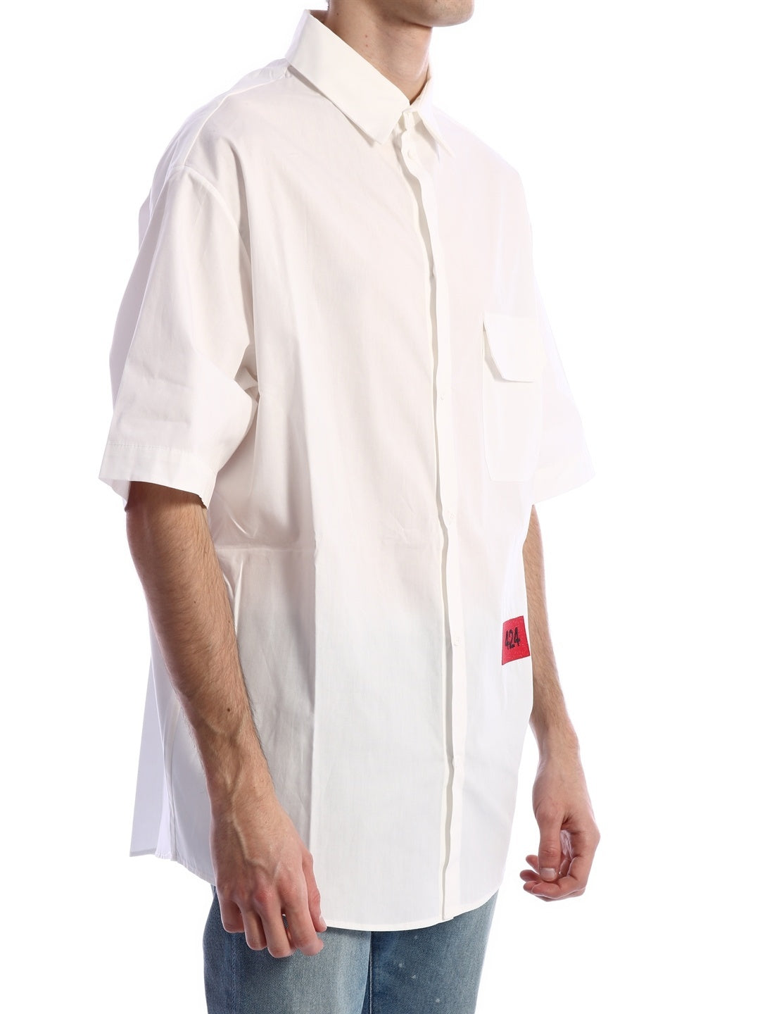 424-OUTLET-SALE-Logo Shirt White-ARCHIVIST