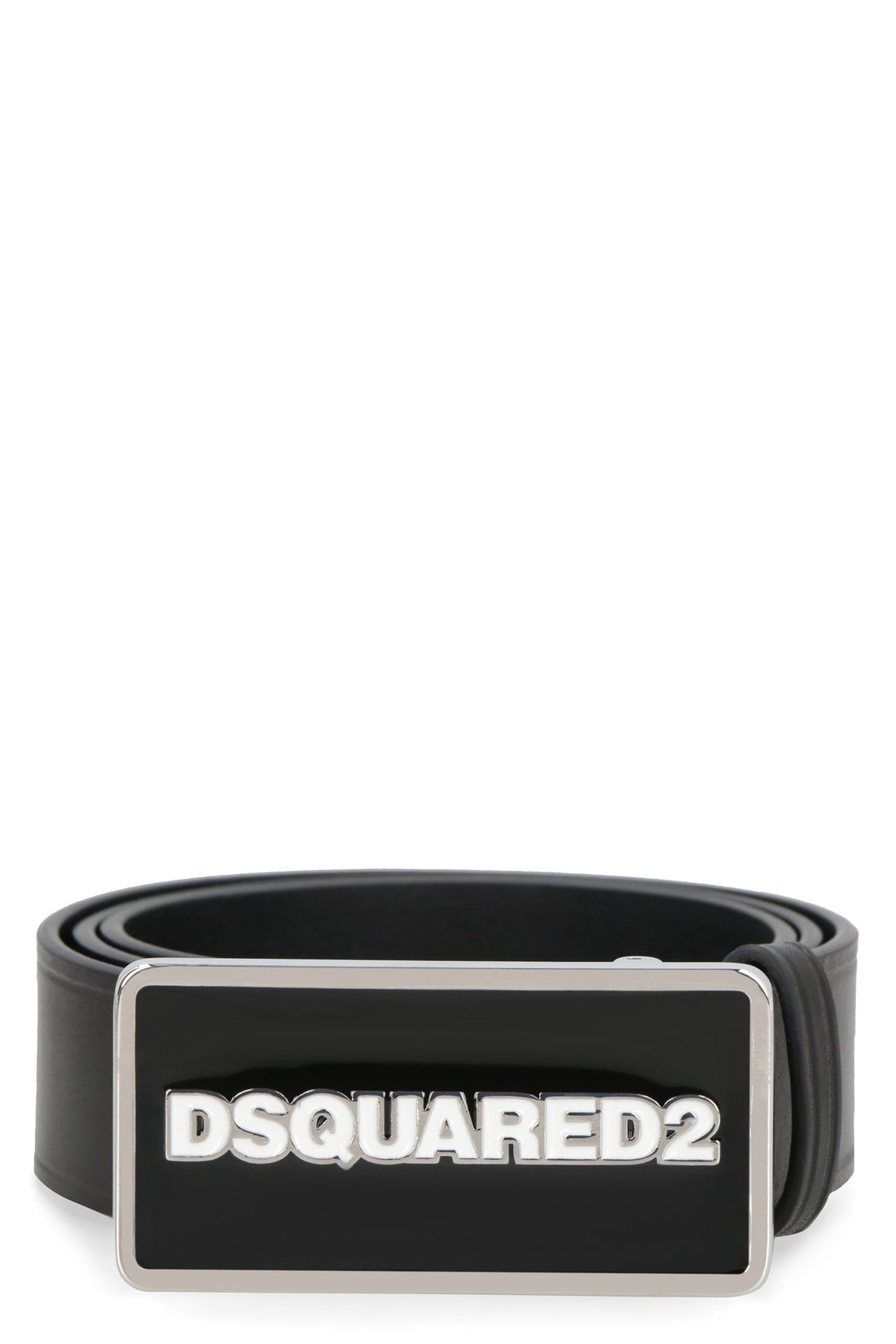 Dsquared2-OUTLET-SALE-Logo buckle leather belt-ARCHIVIST